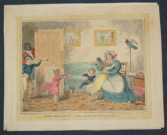 George Cruikshank (1792-1878) Plates from the Microcosm of London and other works, largest 10 x 14in.